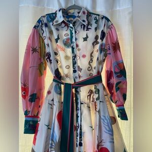 Colorful, Eclectic Women’s Dress with Artistic Print